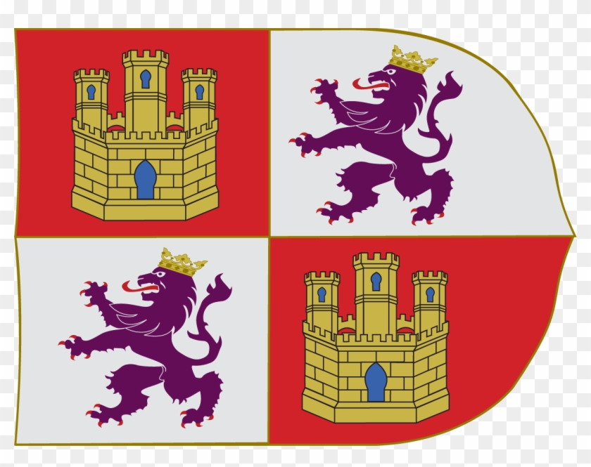 Estandarte De La Corona De Castilla - Spain Flag Middle Age Clipart