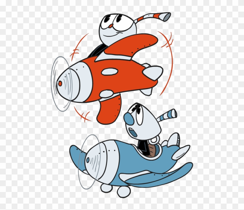 #16 ~ Cuphead/mugman Flying Their Planes - Cuphead And Mugman Plane Clipart