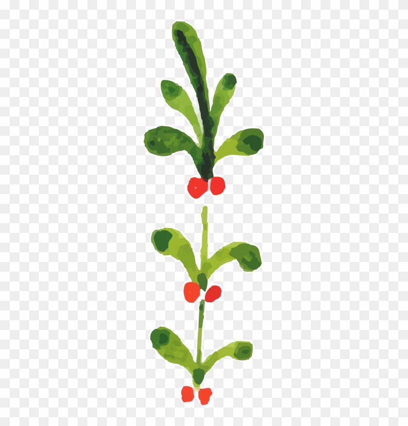 Clipart Transparent Painting Christmas Plants Download - Watercolor Christmas Plants Png