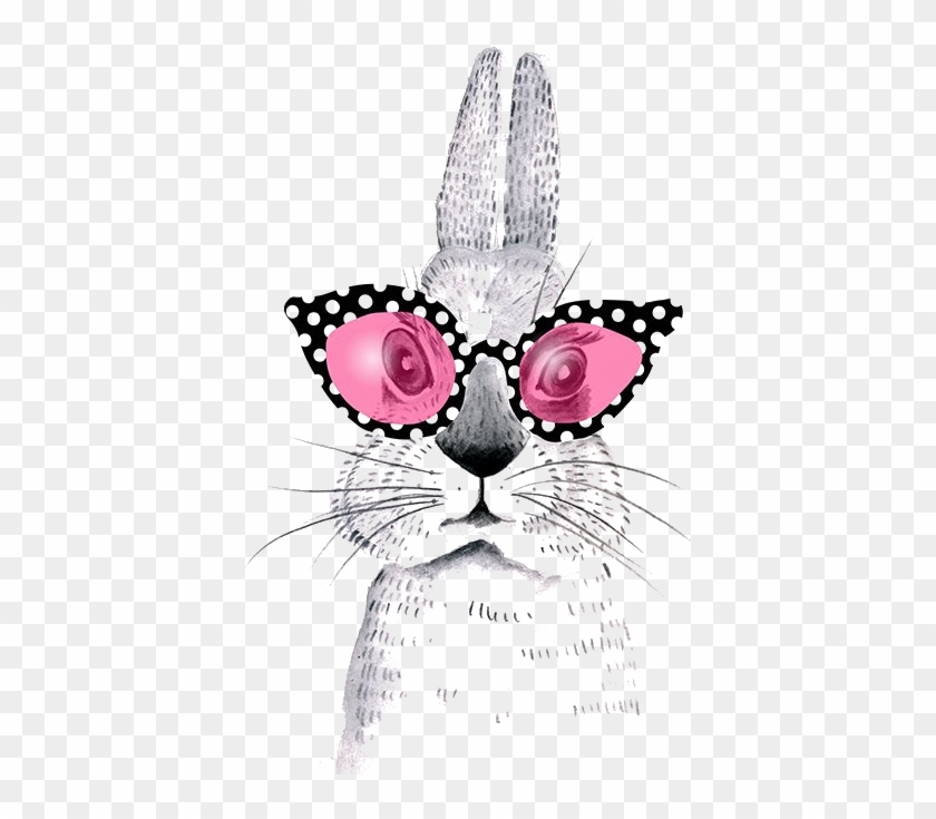 March Holland Hare Cartoon Lop Rabbit Easter Clipart - Dessin Lapin Avec Lunettes - Png Download