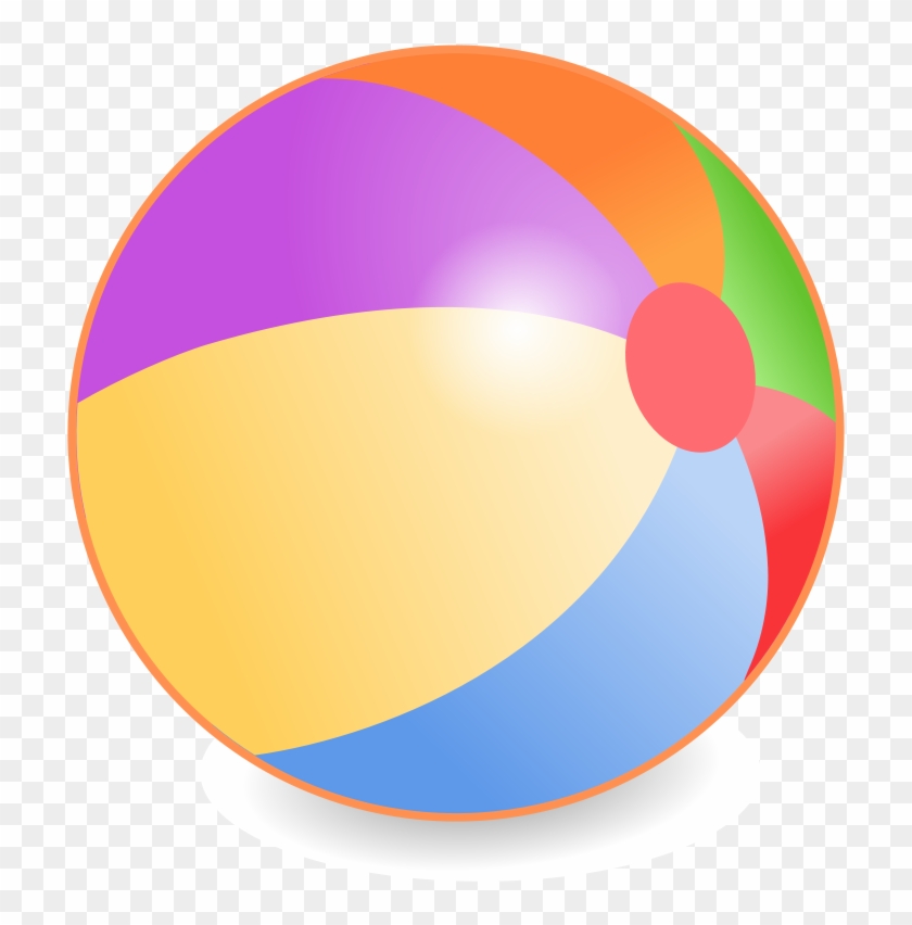 Beach Ball Cartoon - Beach Ball Vector Png Clipart #1821625