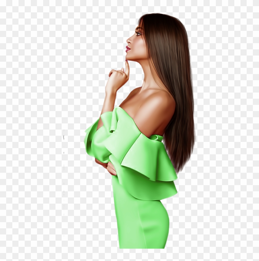 Clipart Woman In Inderwear And A Crown - Girl Digital Art Tube - Png Download