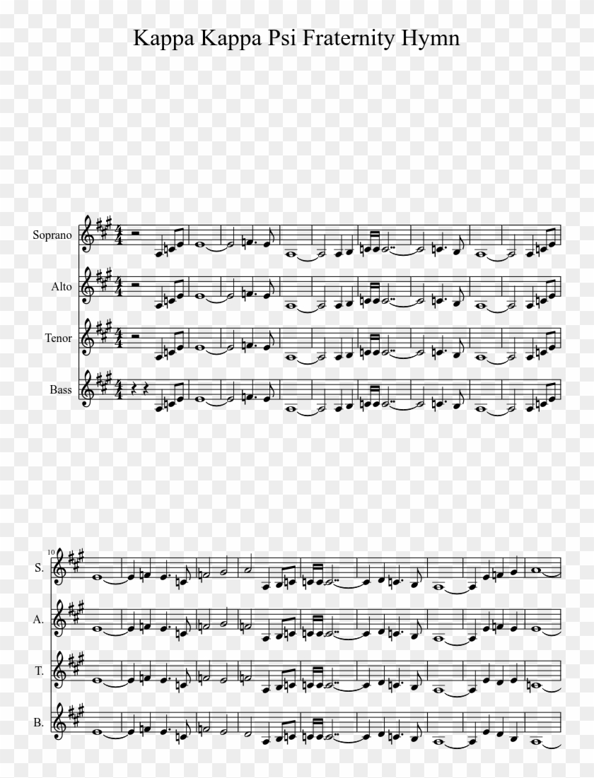Kappa Kappa Psi Fraternity Hymn Sheet Music 1 Of 3 - California Dreaming Alto Sax Clipart #1823076
