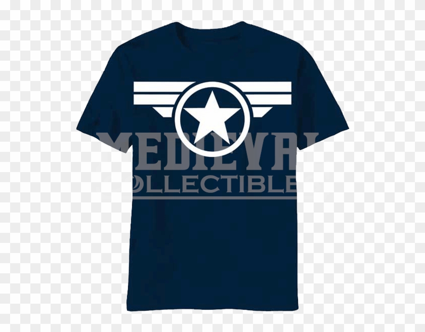 Blue And White Star Captain America T Shirt - Captain America Clipart