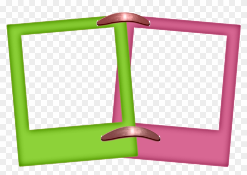 #polaroid #frames #pictures #pink #green #neon #polaroidstickers - Frame Pink Green Png Clipart #1825075