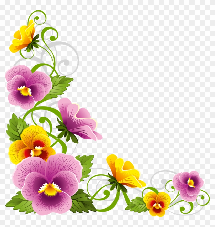863 X 872 18 - Flower Borders Corner Png Clipart