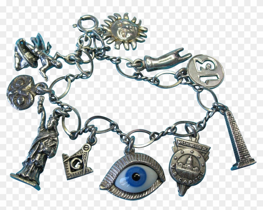 Vintage Silver Charm Bracelet U - Bracelet Clipart
