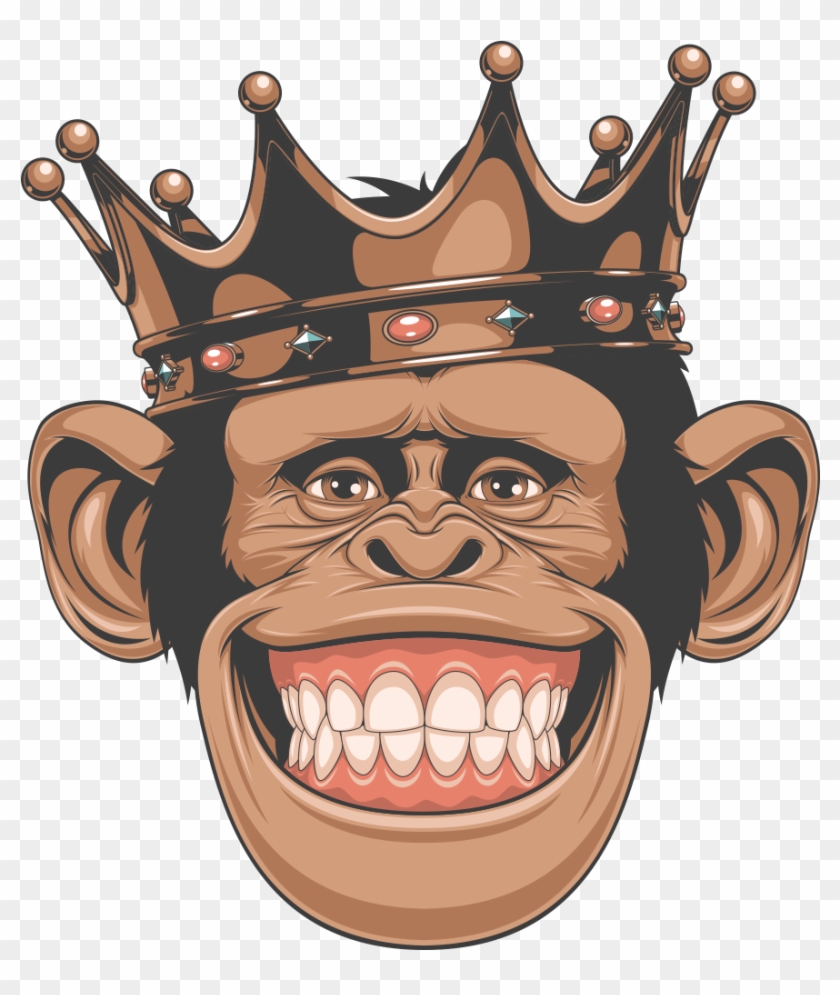 Chimpanzee Logo Monkey - Monkey Crown Clipart #1825584