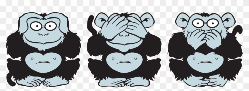 4585 X 1500 8 - 3 Wise Monkeys Clipart #1825620