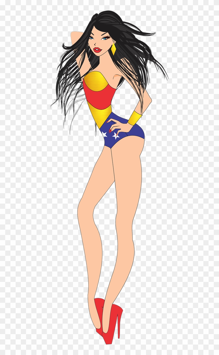 Wonder Woman Pinup Clipart - Imagens Em Png De Mulher Maravilha Transparent Png