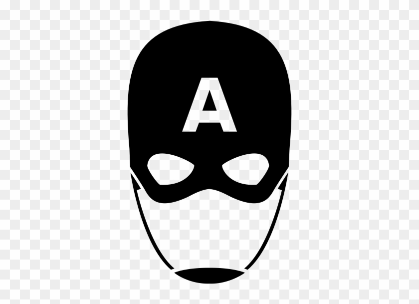 Captain America Mask Black And White Clipart #1826751