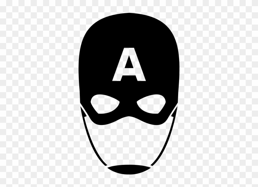 Captain America Mask Black And White Clipart