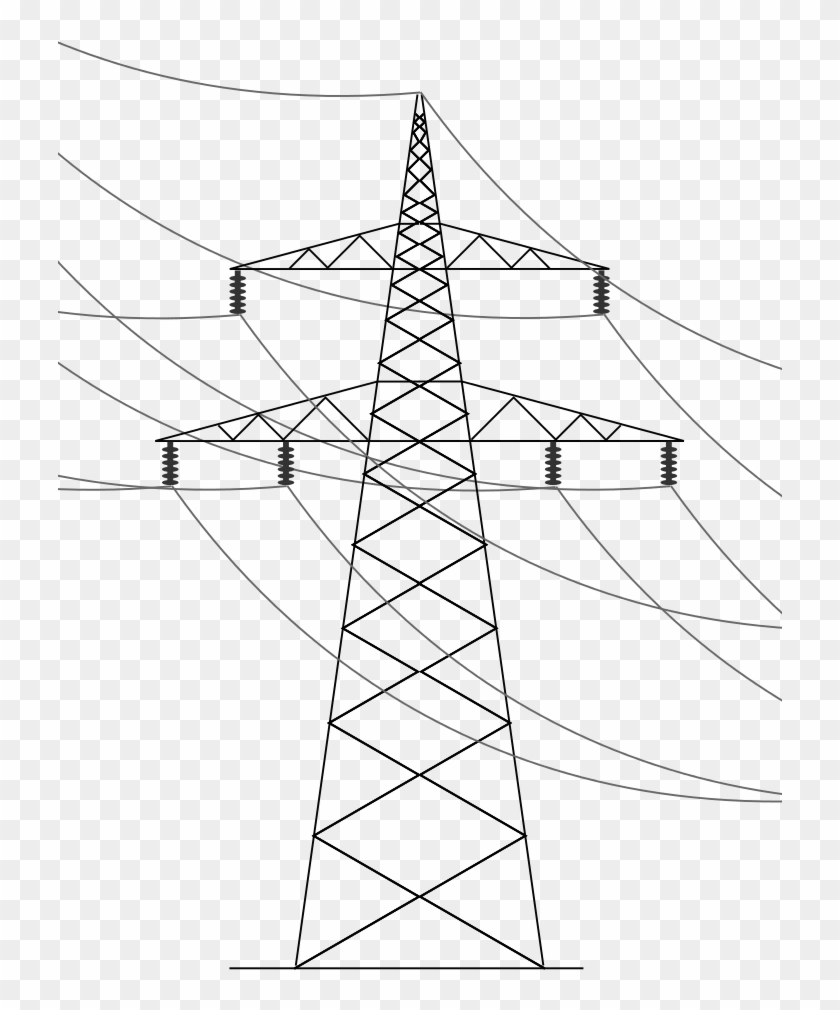 File - Power Line - Svg - Power Lines Drawing Clipart #1827267