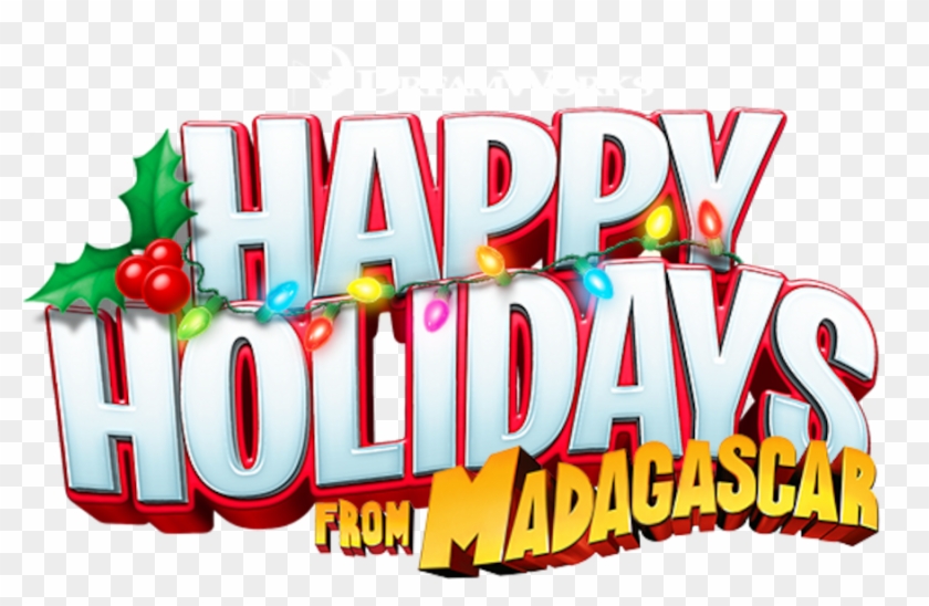 Dreamworks Happy Holidays From Madagascar - Graphic Design Clipart #1827470
