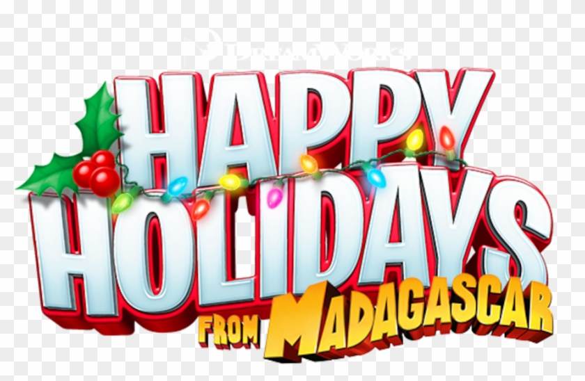 Dreamworks Happy Holidays From Madagascar - Graphic Design Clipart