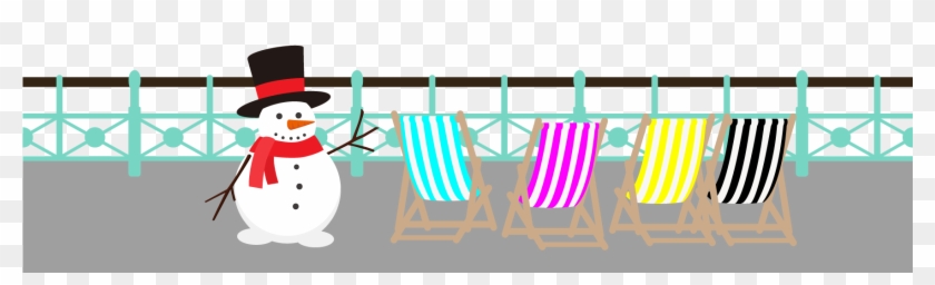 Railings And Cmyk Deckchairs Christmas Snowman - Snowman Clipart #1828396