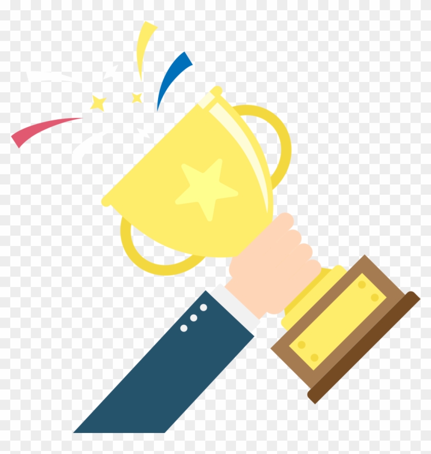 The Trophy Clipart Drawing Pictures Filehand Gesture - Trophy In Hand Gif - Png Download #1829335
