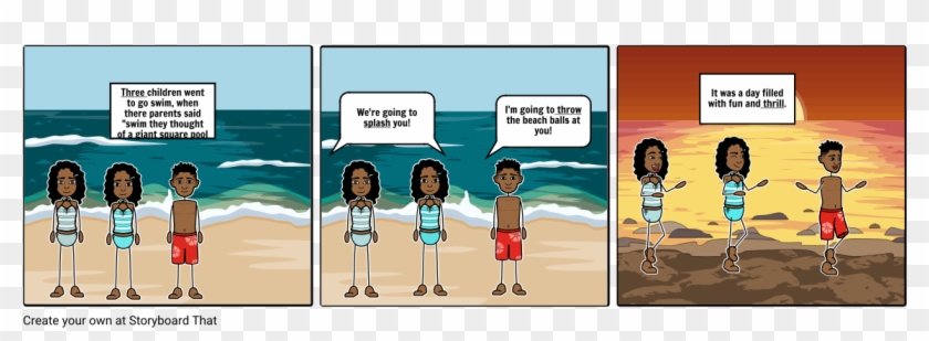 Day At The Beach - Cartoon Clipart