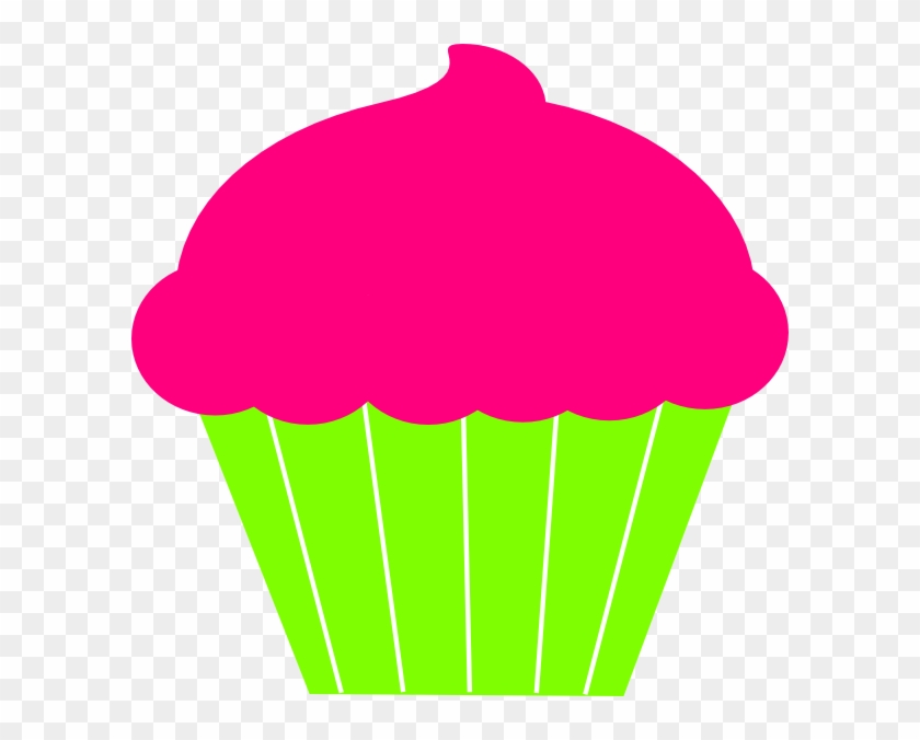 Small - Cupcake Cartoon Pink And Green Clipart #1830396