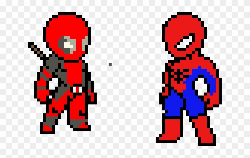 Deadpool And Spiderman - Deadpool Pixel Art Png Clipart #1831152