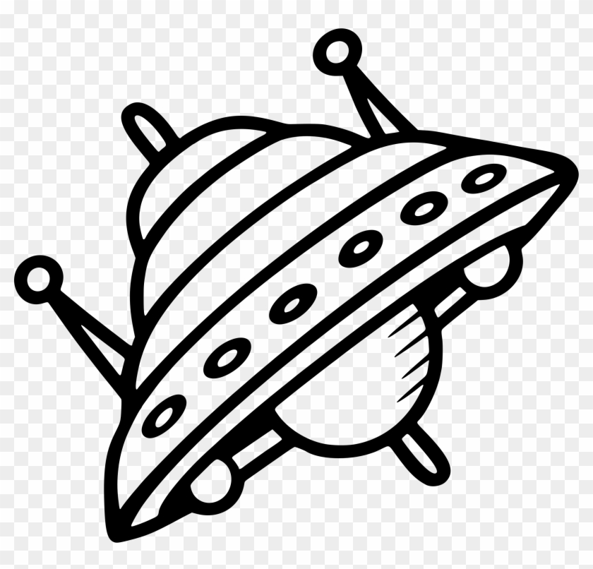 Big Image - Spaceship Clipart Black And White - Png Download