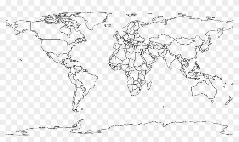 World - Objects - Countries - World Map Unlabeled Clipart #1832902