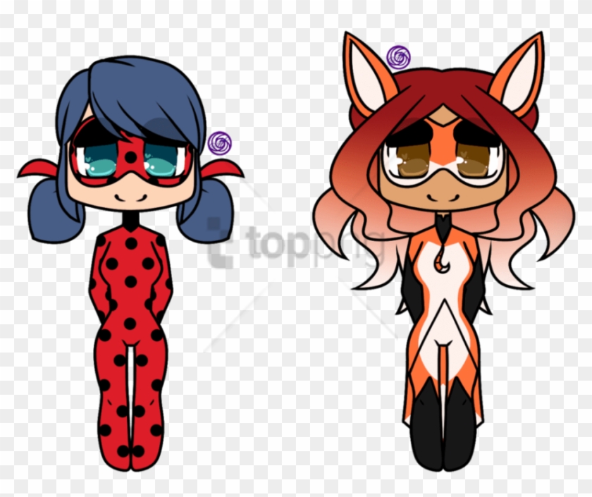 Free Png Download Chibi Ladybug And Rena Rouge By Morgafur - Rena Rouge Miraculous Kawaii Clipart #1834321