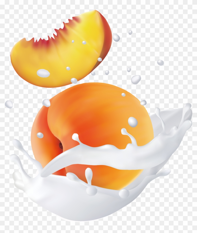 Fruit Water Splash Clipart Egg - Peach - Png Download #1835021