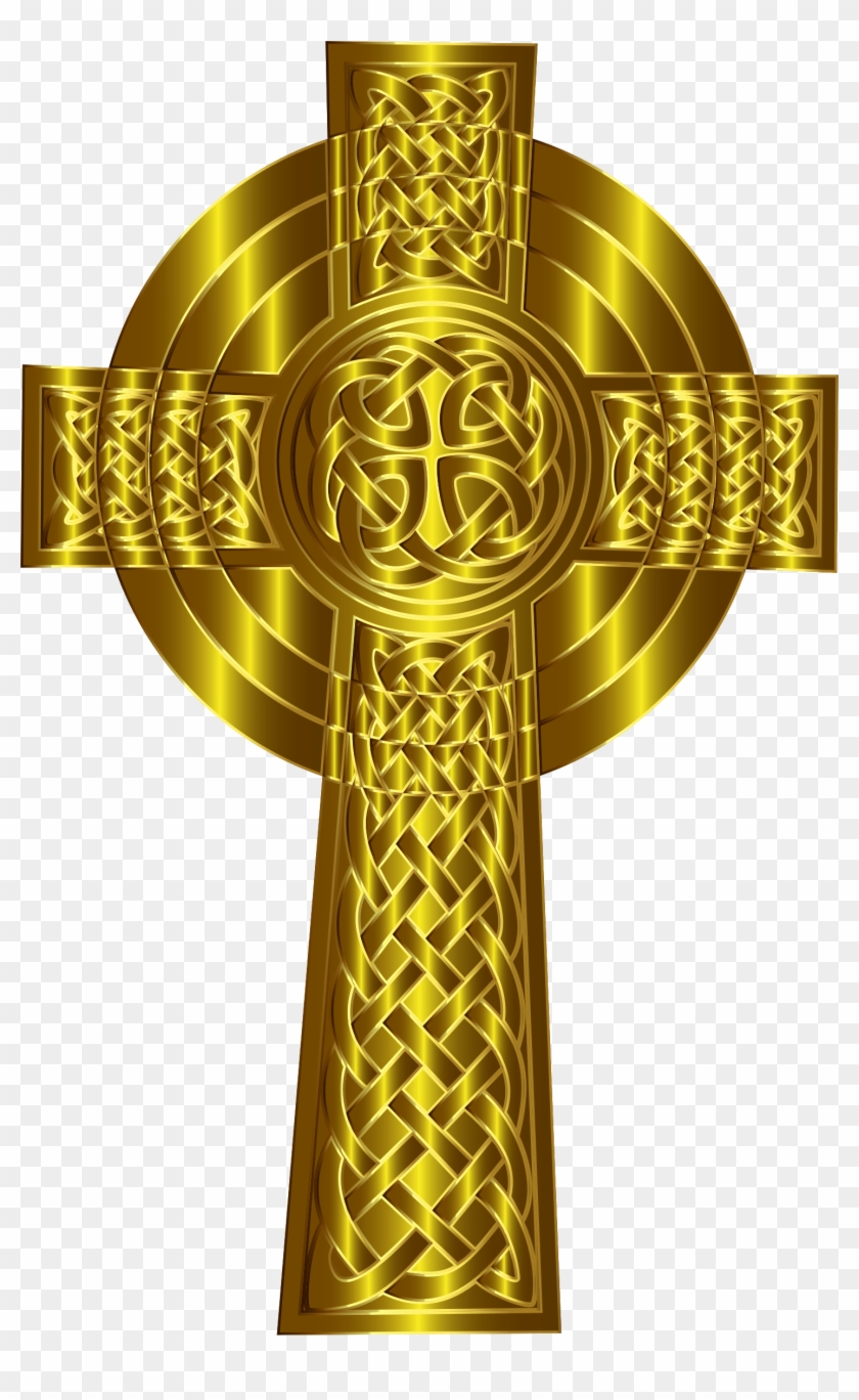 Golden Celtic Cross 6 Png Transparent Library Clipart #1836907