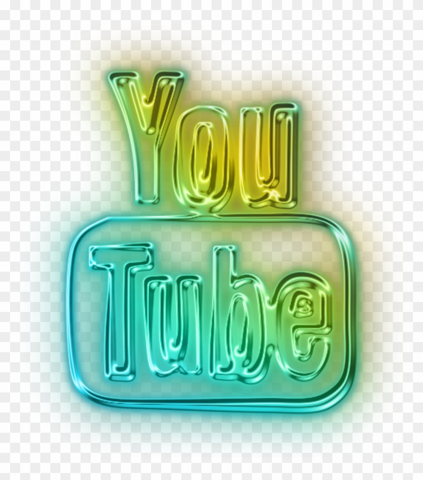 #youtube #logo #2010 #neon #led #blue #green #yellow - Youtube Logo Png Neon Clipart #1837133