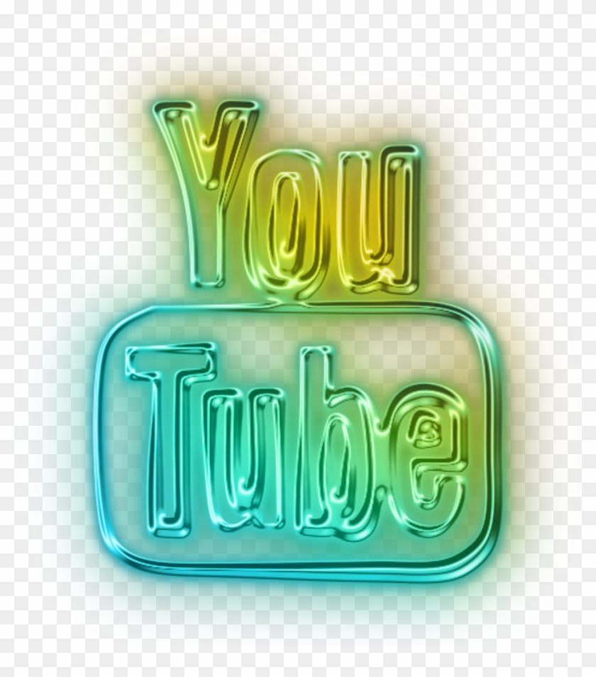 #youtube #logo #2010 #neon #led #blue #green #yellow - Youtube Logo Png Neon Clipart