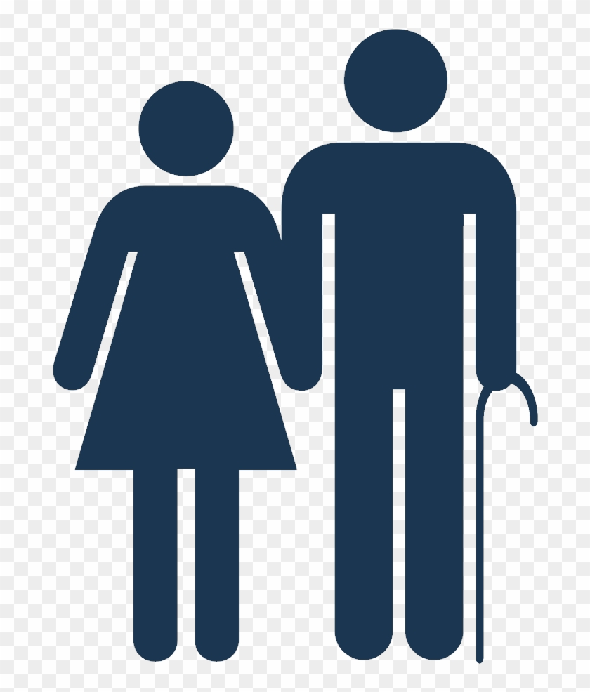 Retirement Icon 2 Shield Blue - Male Female Bathroom Door Signs Clipart