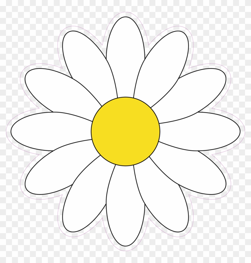 Simple White Daisy Flower Vector Illustration Sticker - Sunflower Clipart