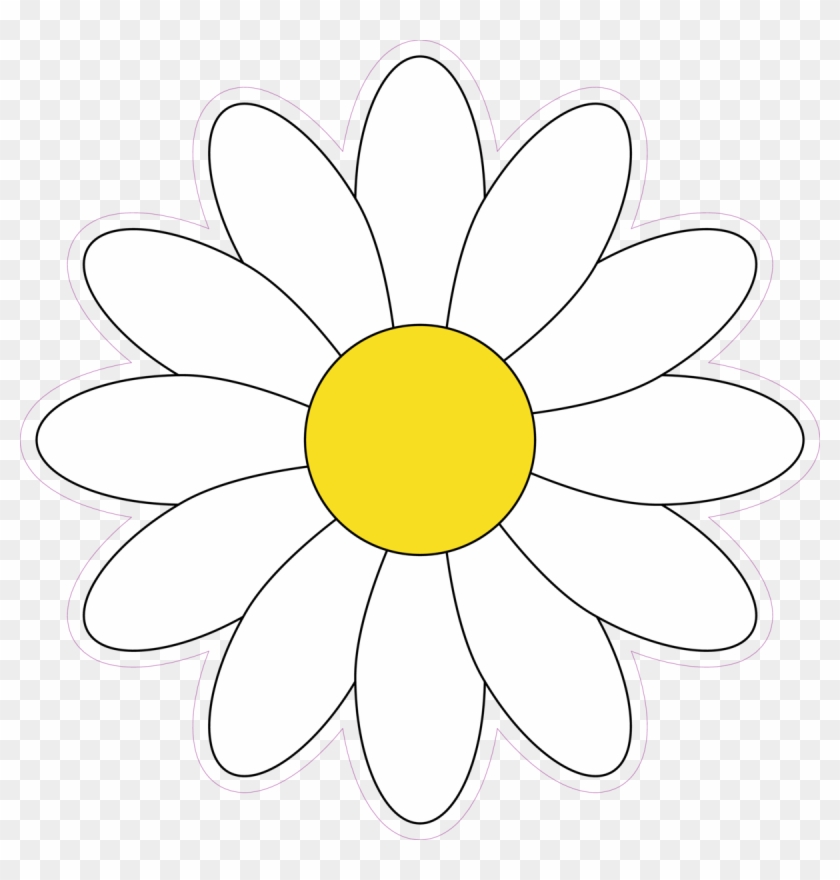 Simple White Daisy Flower Vector Illustration Sticker - Sunflower Clipart #1837617