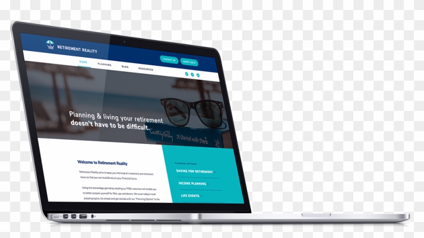 Retirement Reality Macbook Mockup Clipart