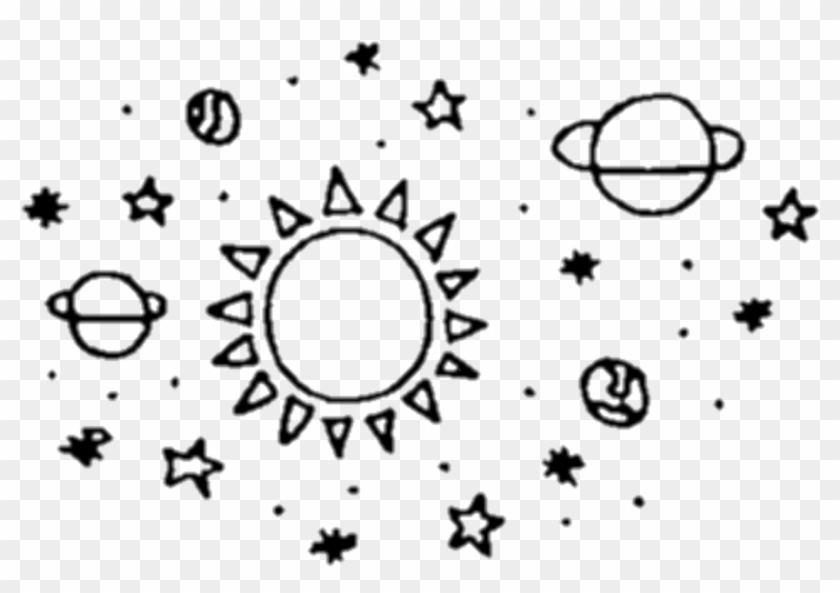 Sticker Space Black Tumblr Planets Stars Star Png Transparent Clipart #1837993