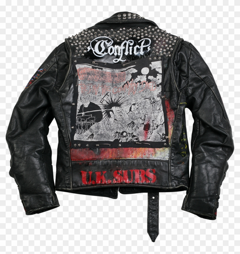 Hand Painted Crass Leather My Awesomness Pinterest - Punk Leather Jacket Png Clipart #1838685