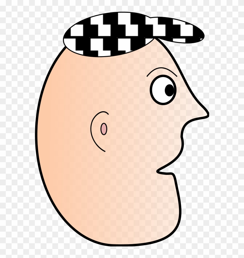 Cartoon Man Face Profile Wearing Cap - Cartoon Clipart #1841448