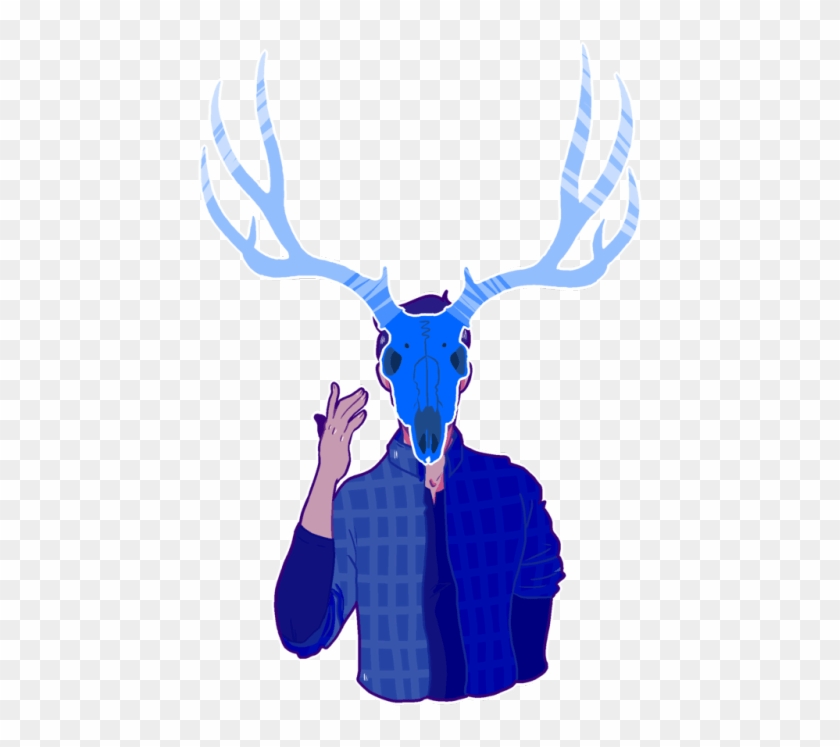 Simple Deer Skull Drawing Clipart