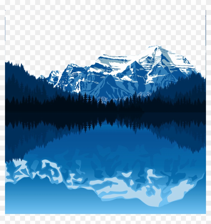 Mountain Vector Reflection - Landscape Mountains Clip Art - Png Download