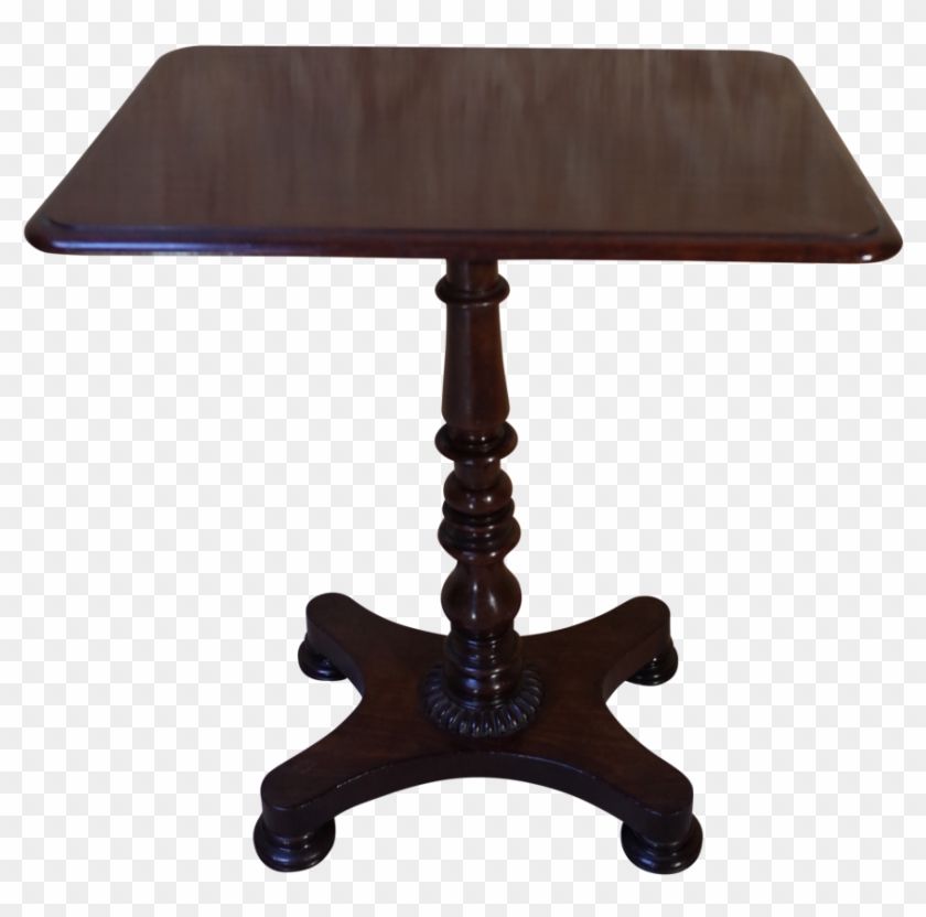Rectangle Top Mahogany Pedestal Table - End Table Clipart
