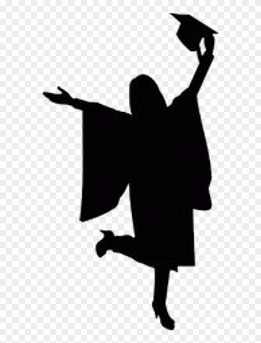 #تخرج #grad #graduation #اسود #freetoedit - Cap And Gown Silhouette Clipart #1843647