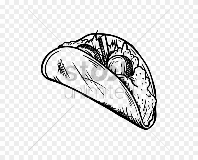Drawn For Free - Taco Drawing Png Clipart #1844296