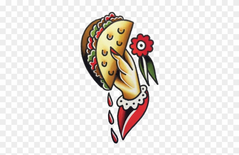Tacos Clipart Arm Leg - Traditional Taco Tattoo - Png Download #1844989