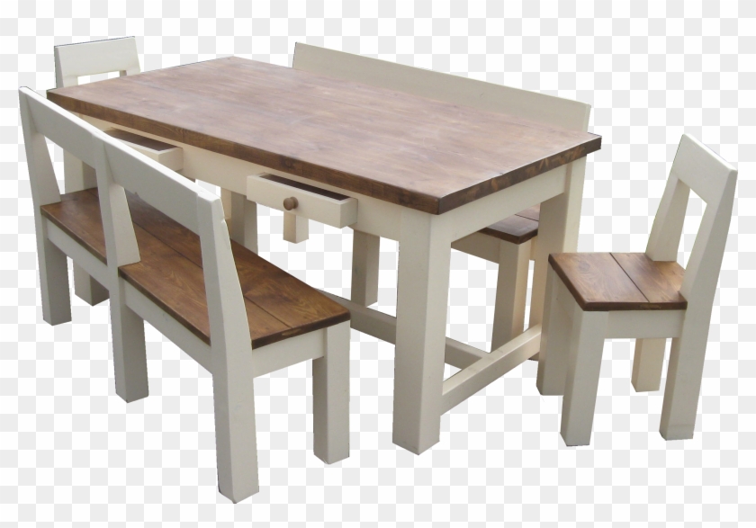 Farmhouse Refectory Table Set Larger Image Clipart