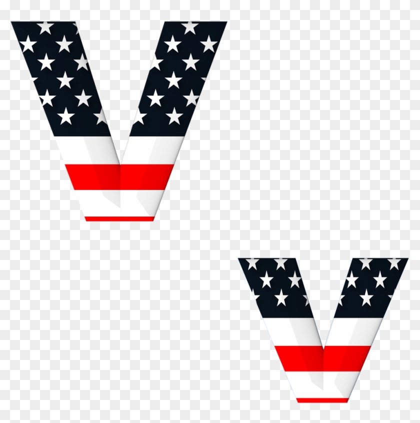 Letter Abc Alphabet - Letras Con La Bandera De Estados Unidos Clipart