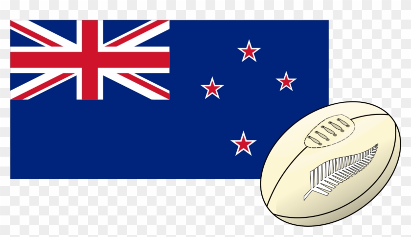 New Zealand Flag Rugby - New Zealand Flag Small Clipart #1847762