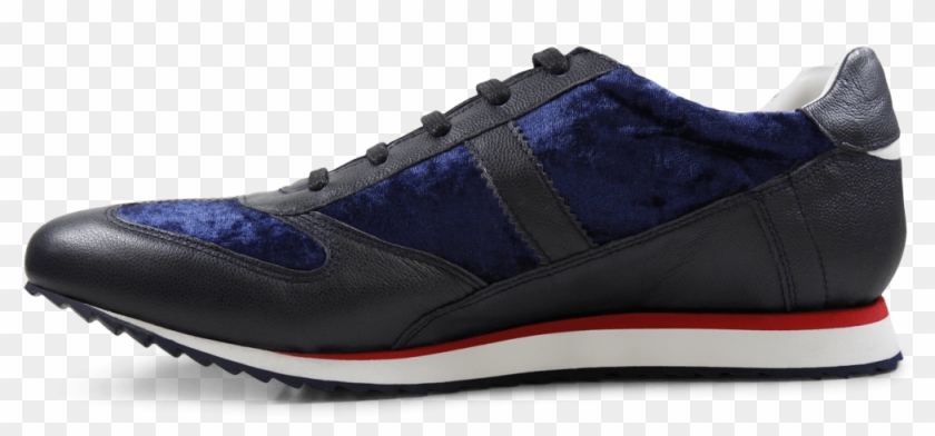 Sneakers Neal 1 Velvet Nappa Navy Strap White Rubber - Sneakers Clipart