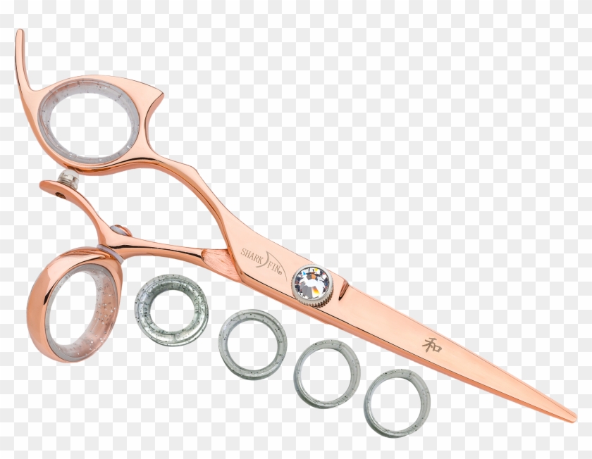 Rose Gold Shark Fin Shears Clipart