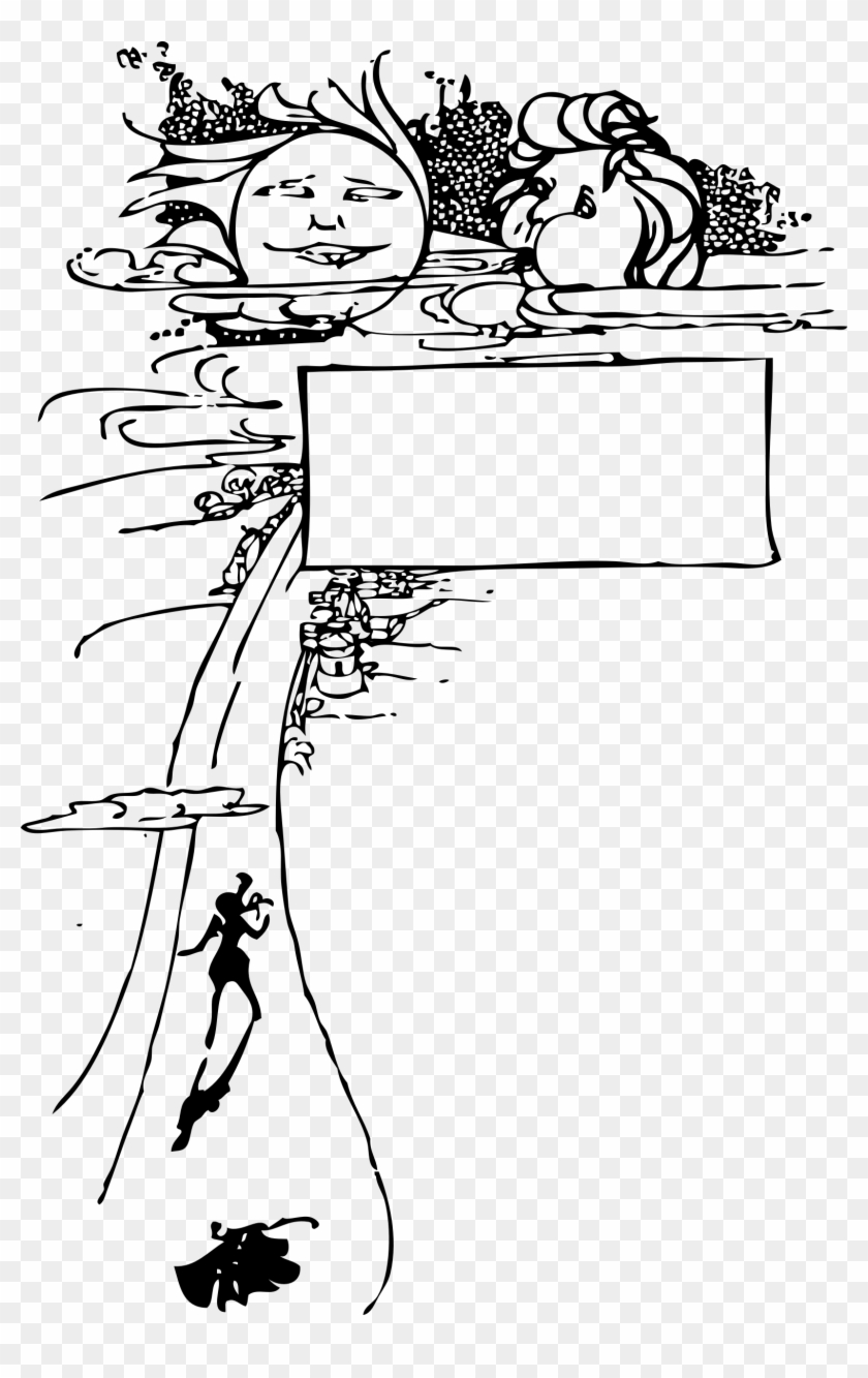 Png Free Library Sun Title Page Big Image Png - Sun And Wind Black And White Clipart #1849360